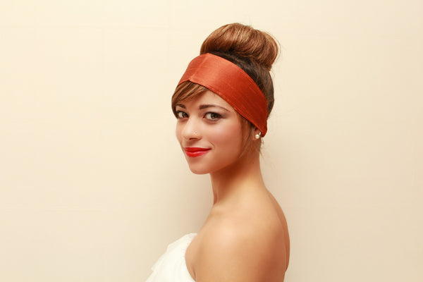1213. Silk Burnt Orange Headband (Soft)